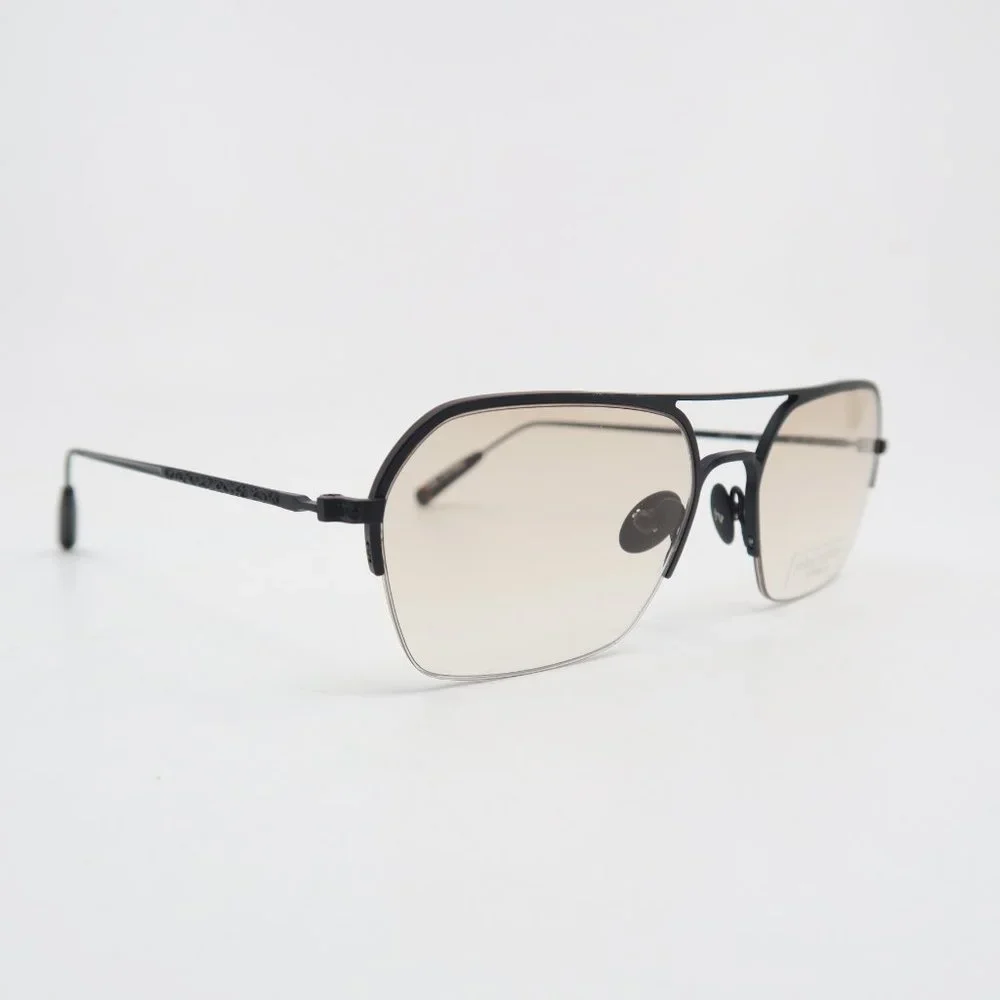 John Varvatos V173 53mm Black Titanium/Brown Gradient Half Rim, New Sunglasses.